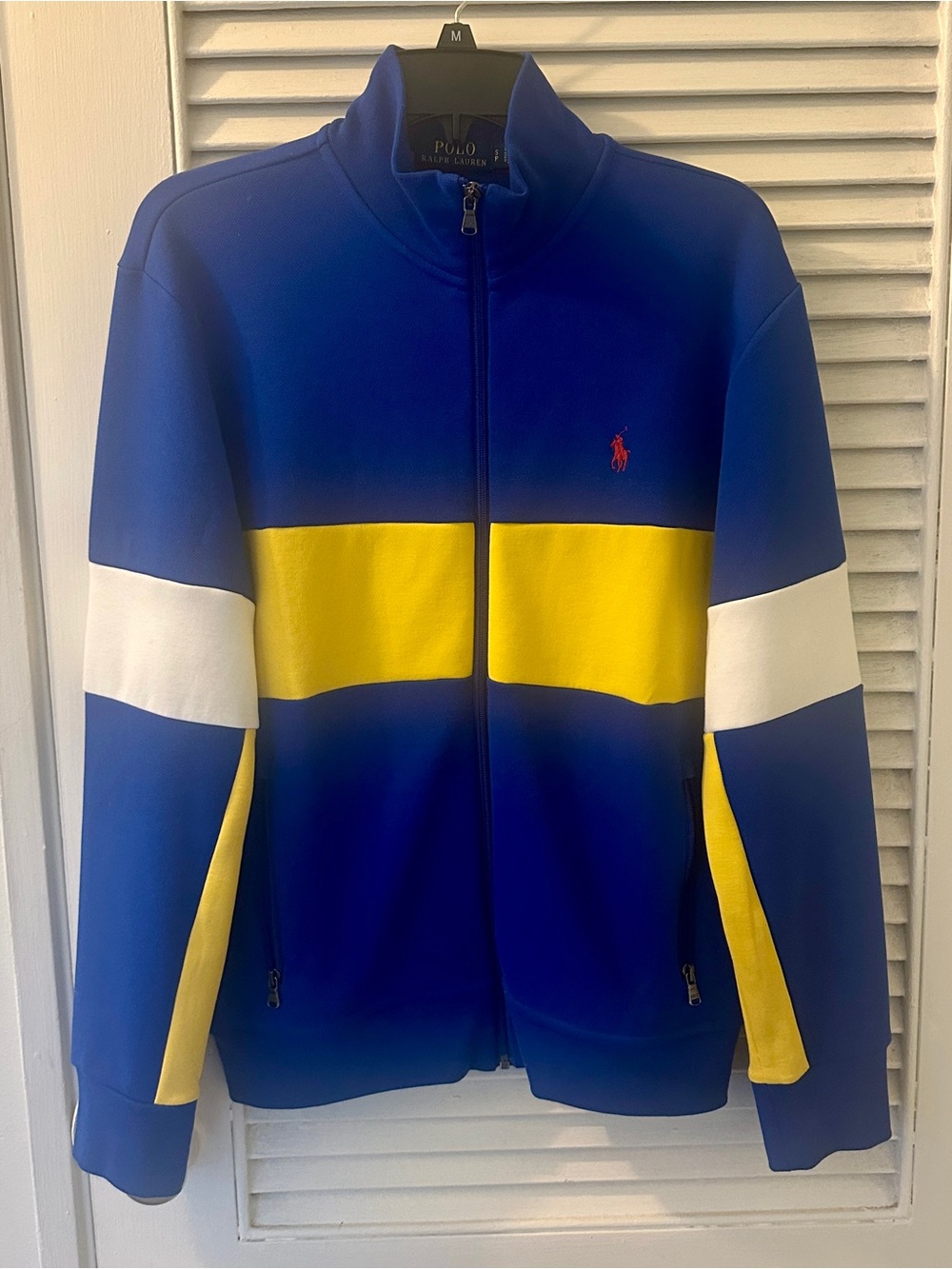 Polo Ralph Lauren Blue & Yellow Colorblock Zip Track Jacket LIKE NEW!